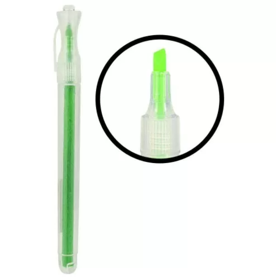 Caneta Marca Texto Transparente BRW – Verde, Rosa, Laranja e Amarelo Fluorescente