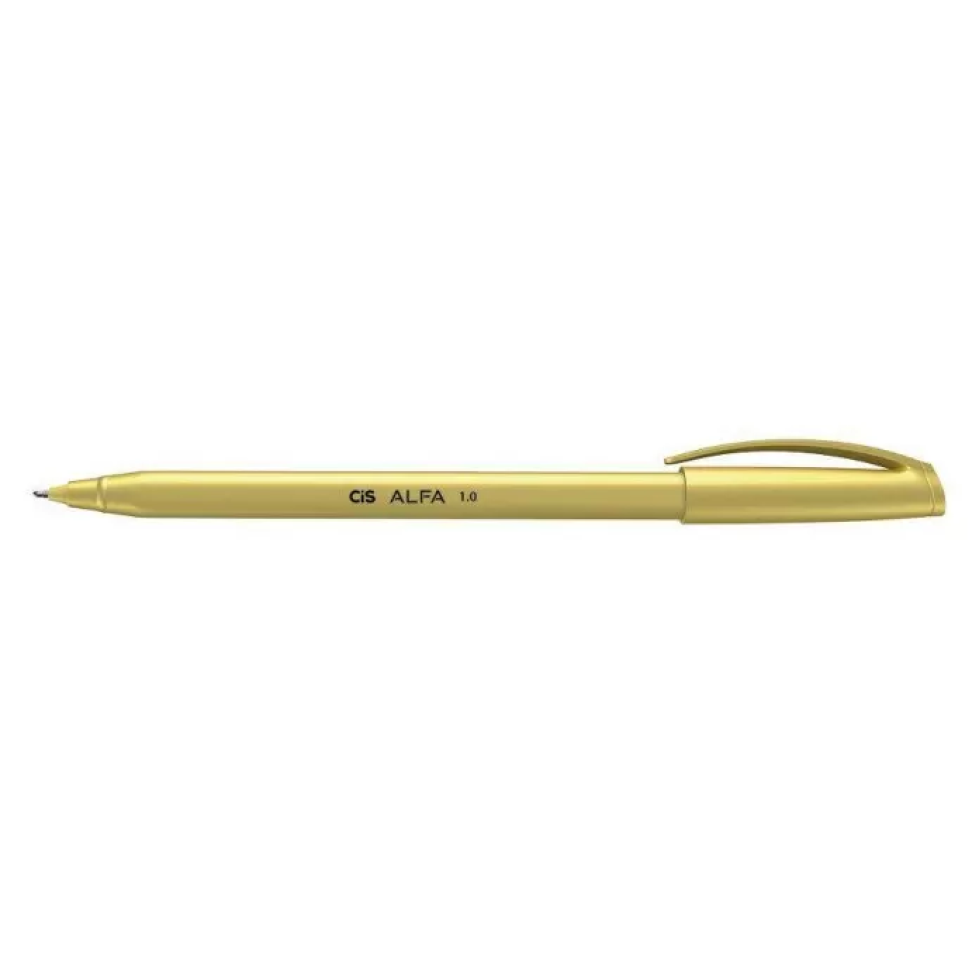 Caneta Esferográfica Alfa 1,0mm Dourada CIS