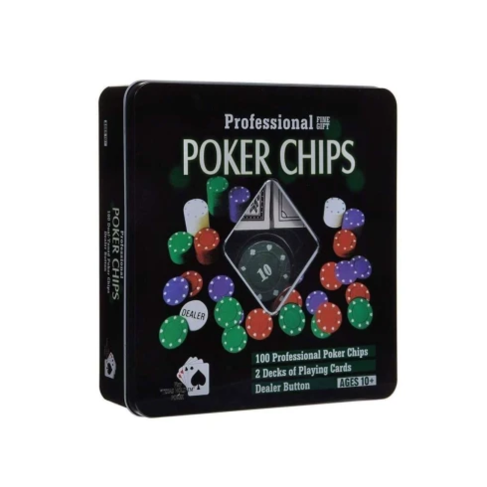 Jogo poker chip 100 fichas 2 baralhos