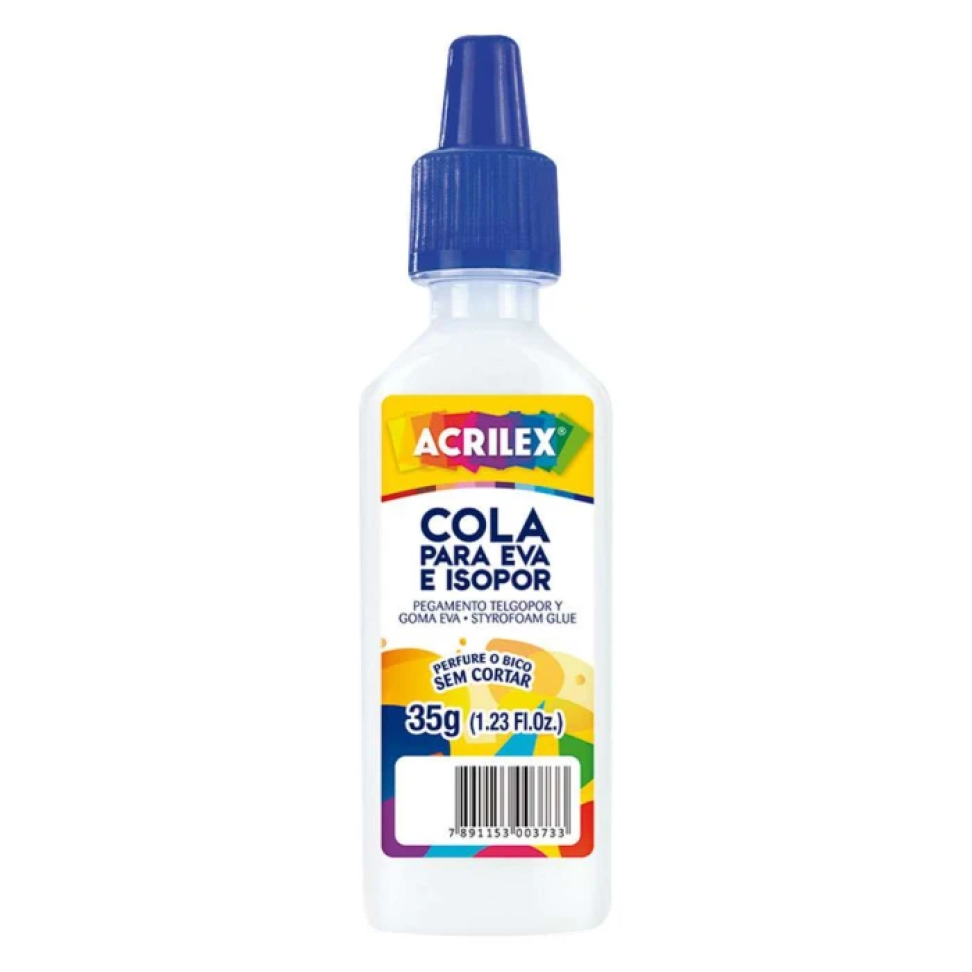 Cola para EVA e Isopor Acrilex 35g – Praticidade e Alta Fixação