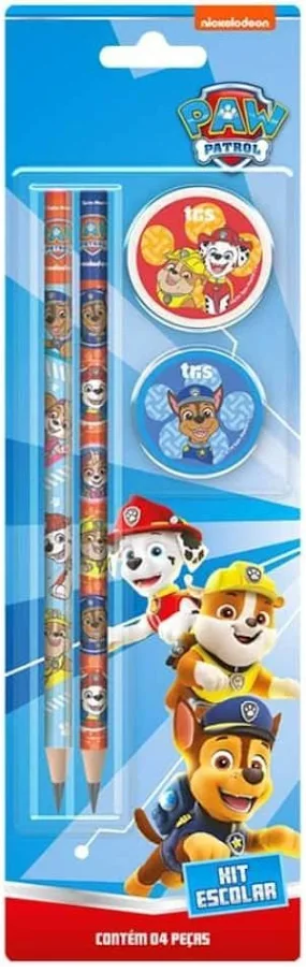 Kit Escolar Patrulha Canina  com Lápis, Apontador e Borracha - #4