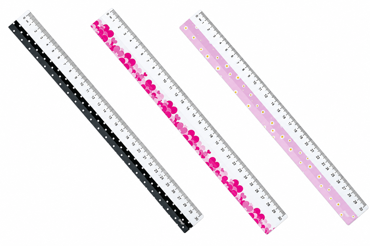 Régua plástica 30cm decorada sortidas BRW