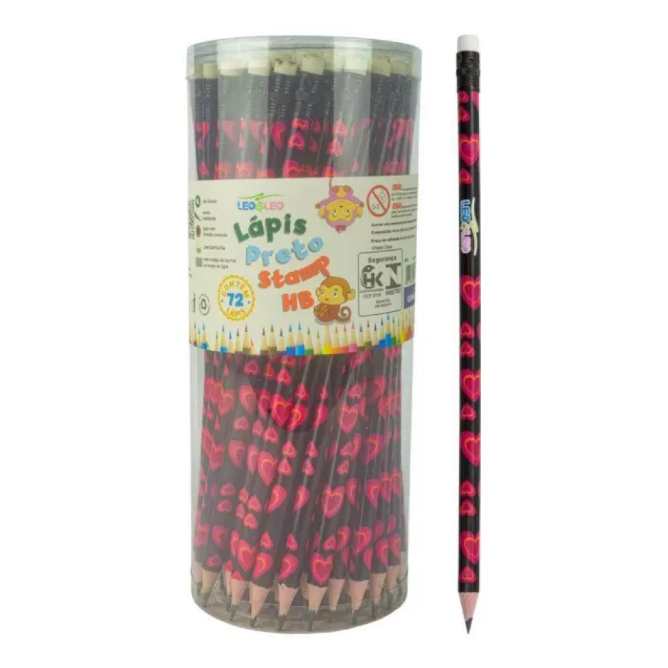 Lápis de Escrever Love com Borracha – 1 Unidade | Leonora