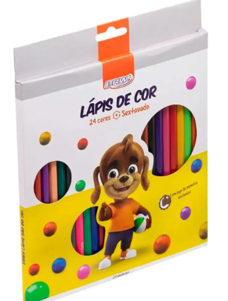 Lápis de cor redondo com 24 cores Brw