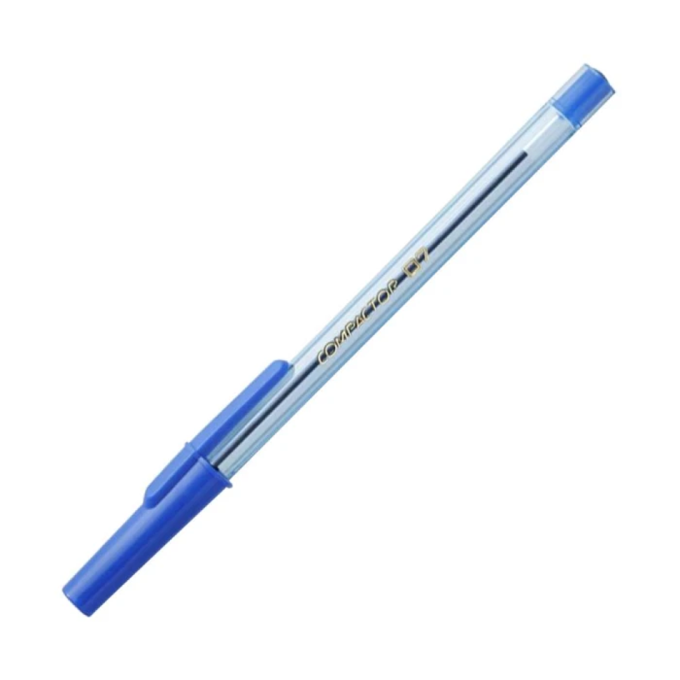 Caneta esferográfica 07 com 01 unidade azul preta vermelha Compactor - #7