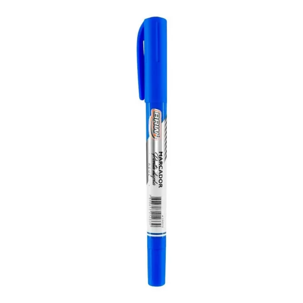 Caneta para Retroprojetor BRW Ponta Dupla Azul