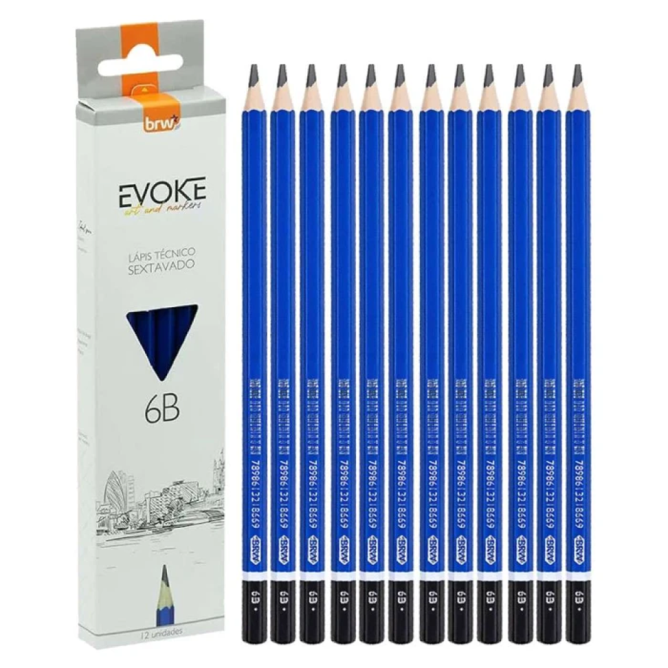 Lápis para Desenho 6B BRW LP0060 – 1 Unidade