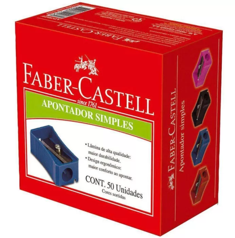 Apontador simples sortido  01 unidade Faber Castell - #4