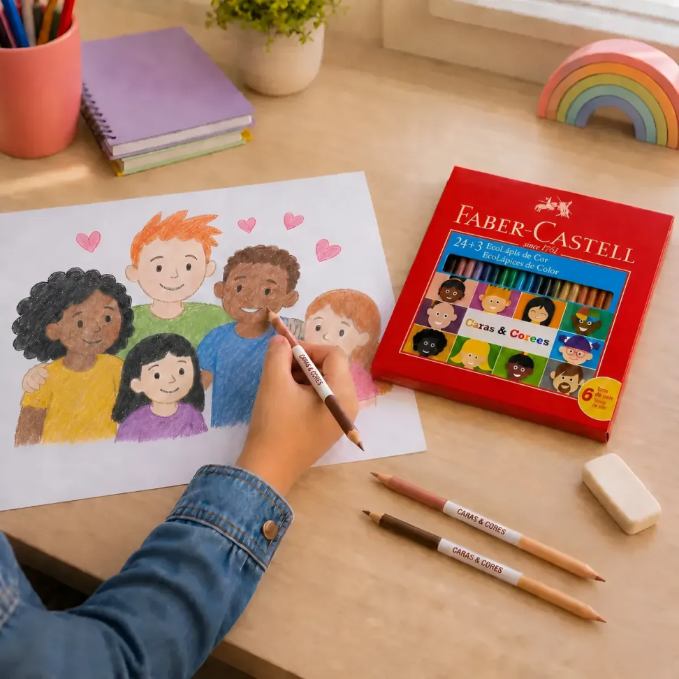 Lápis de Cor Faber-Castell 24 Cores + Apontador + 3 Lápis Bicolor – Kit Completo para Criar e Aprender! - #3