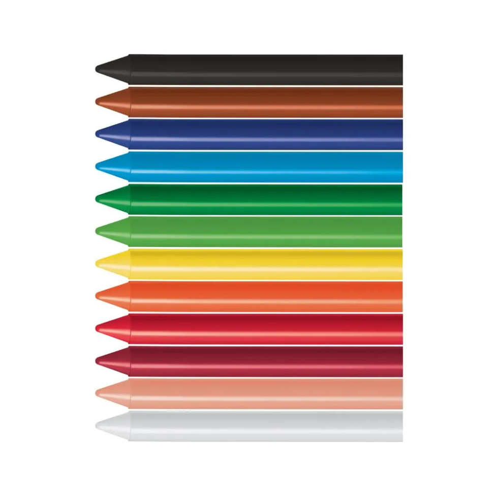Gizão de cera jumbo com 12 cores Faber-Castell