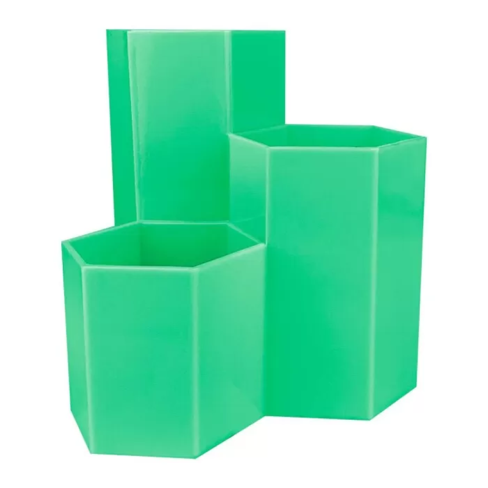 Porta Caneta e Objetos com 03 Divisórias Tons Pastéis Inter Paper – Verde, Azul e Rosa - #4