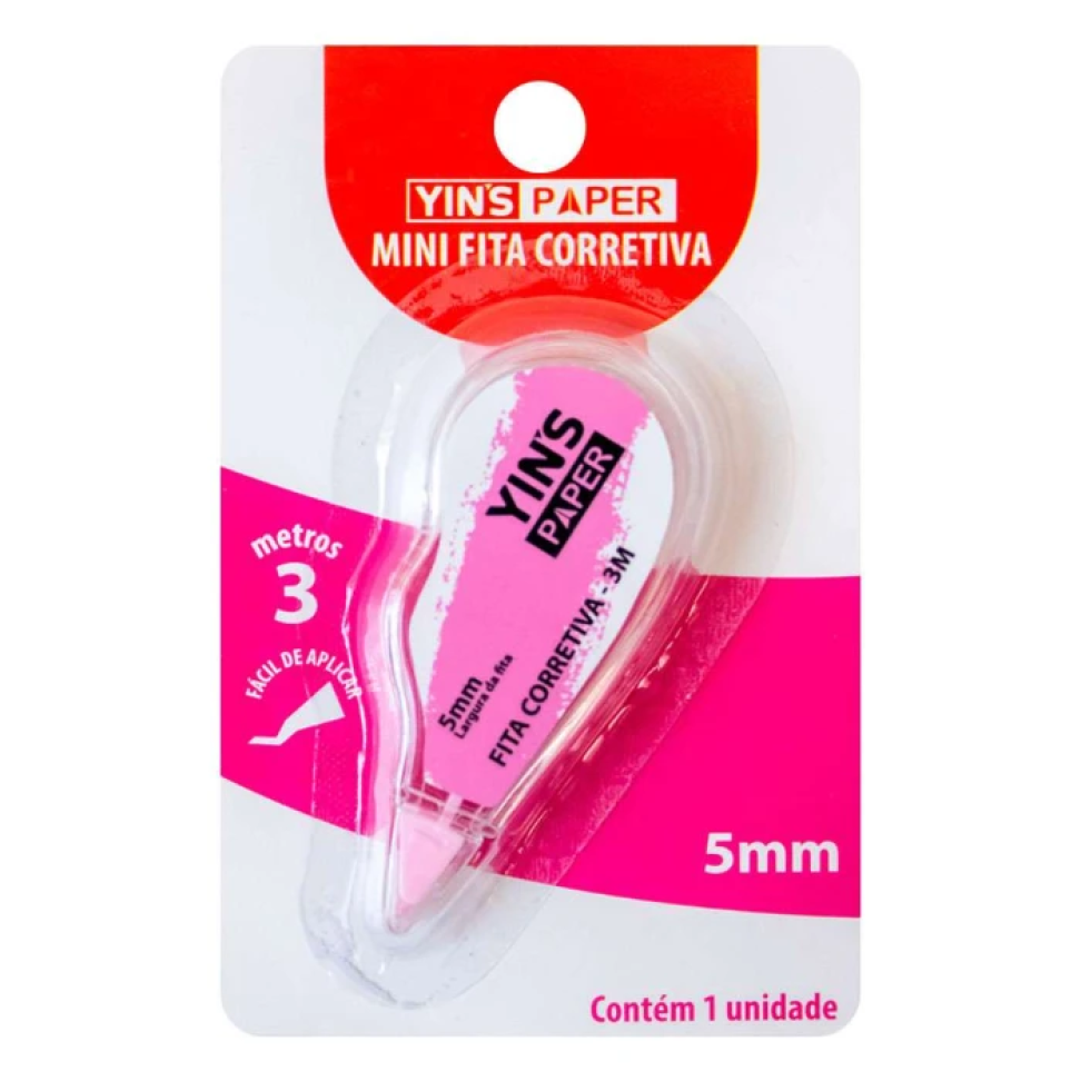 Corretivo em Fita Yin’s 5mm x 3m – Mini Blister | 1 Unidade