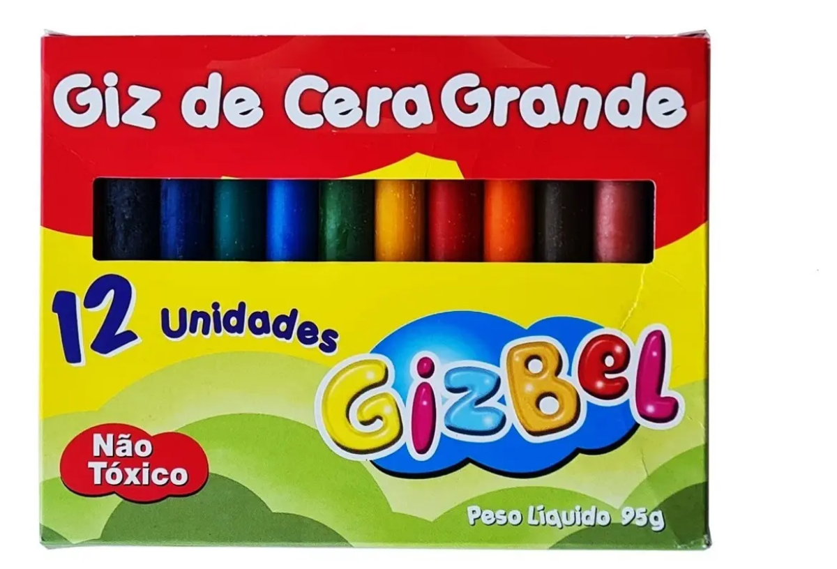 Gizão de cera com 12 cores Gizbel