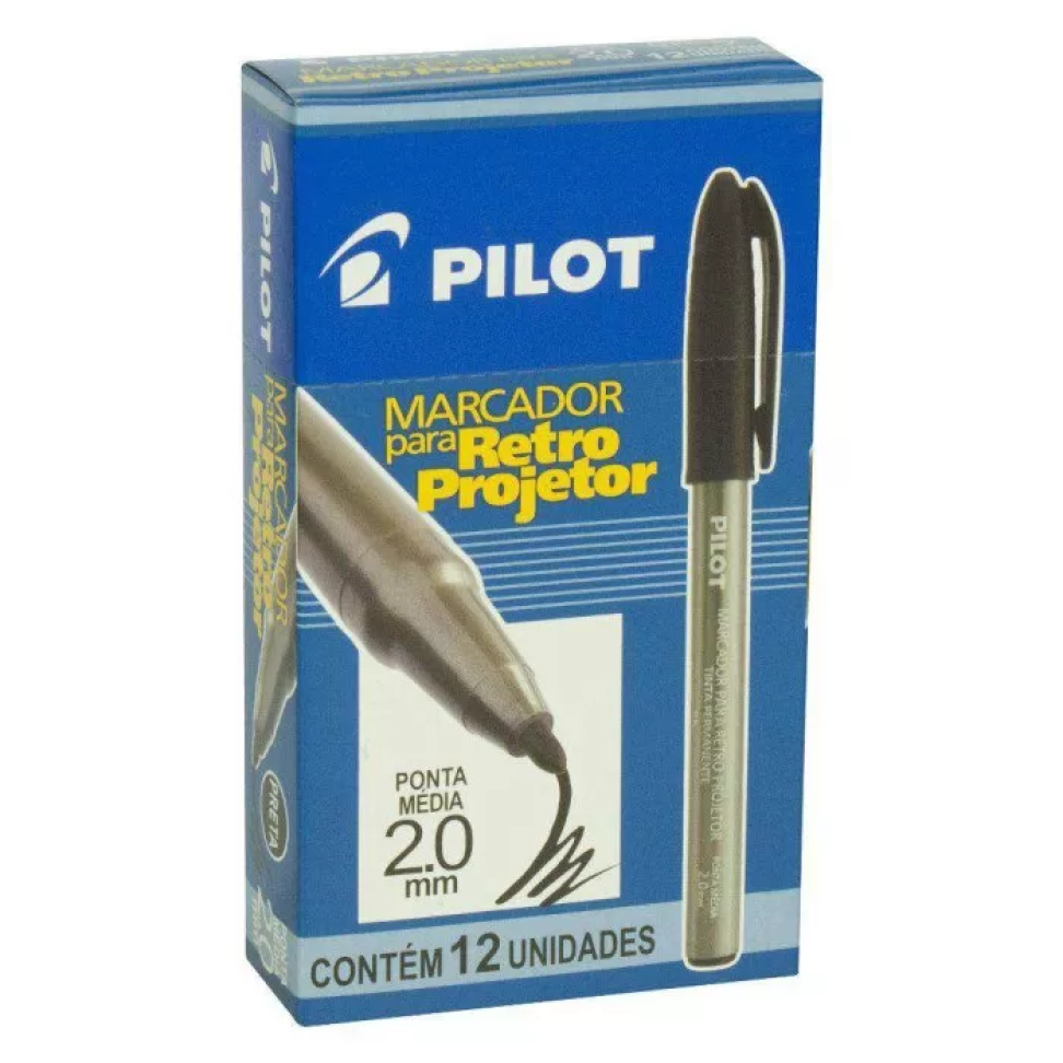 Caneta para Retroprojetor Pilot – Ponta Média 2.0 mm Azul e Preta - #5