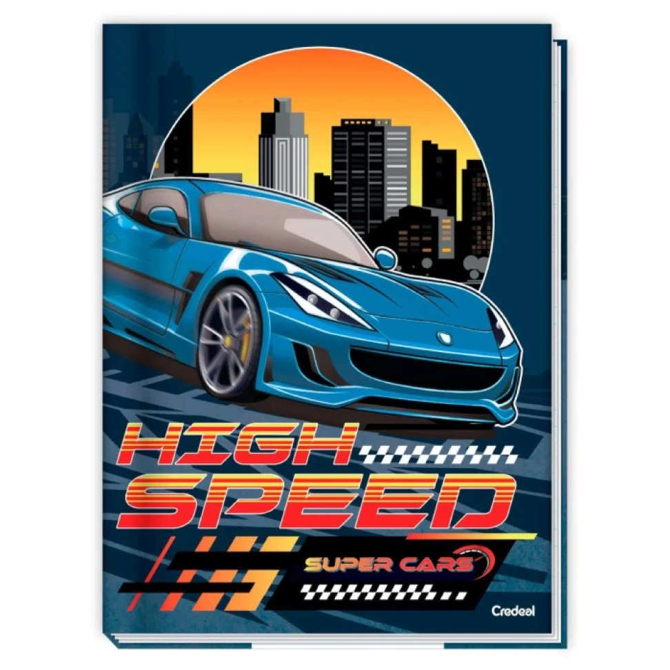 Caderno capa dura brochura com 80 folhas e brochurão 80 Super Cars Credeal - #5