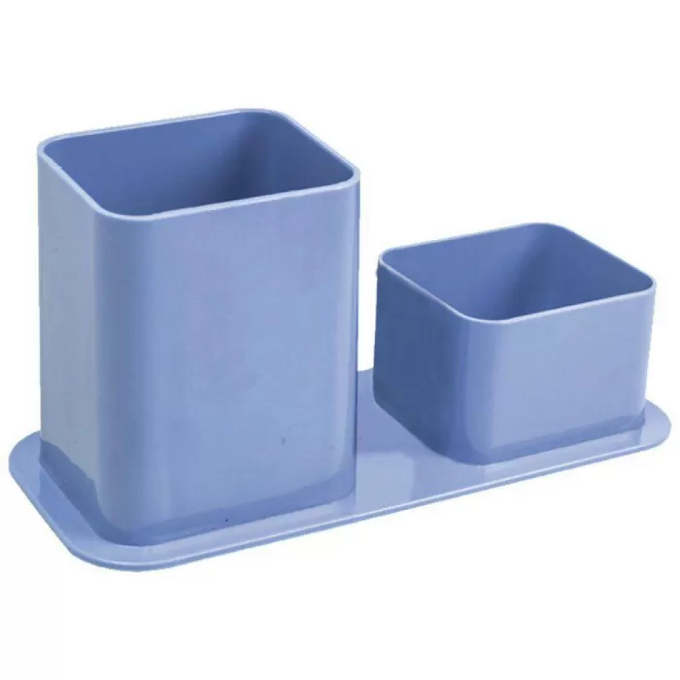 Porta Canetas e Clips 2x1 Acrílico – Azul Pastel, Verde Pastel e Azul - #4