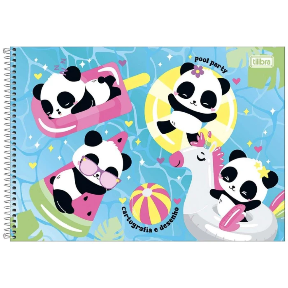 Caderno de desenho grande capa dura 80 folhas Lovely Friend Tilibra