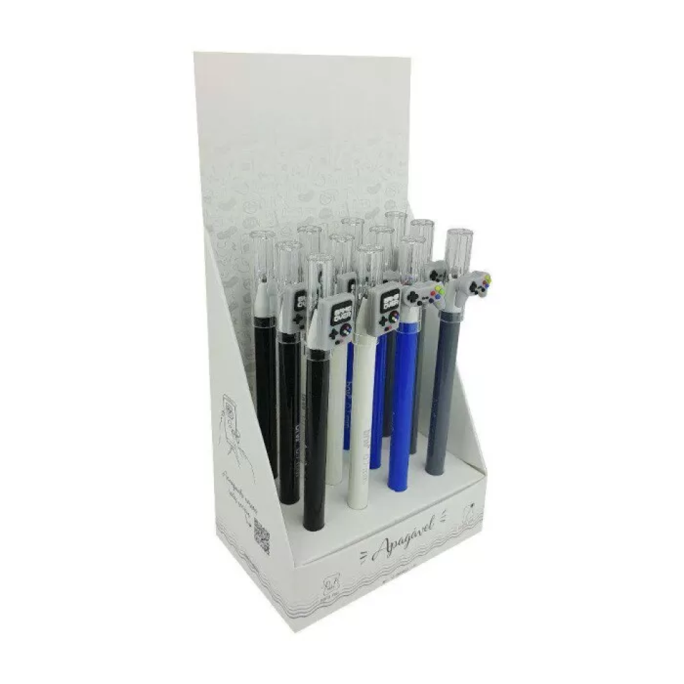 Caneta esferográfica 0,7 gel apagável azul Gamer sortidas Brw - #3