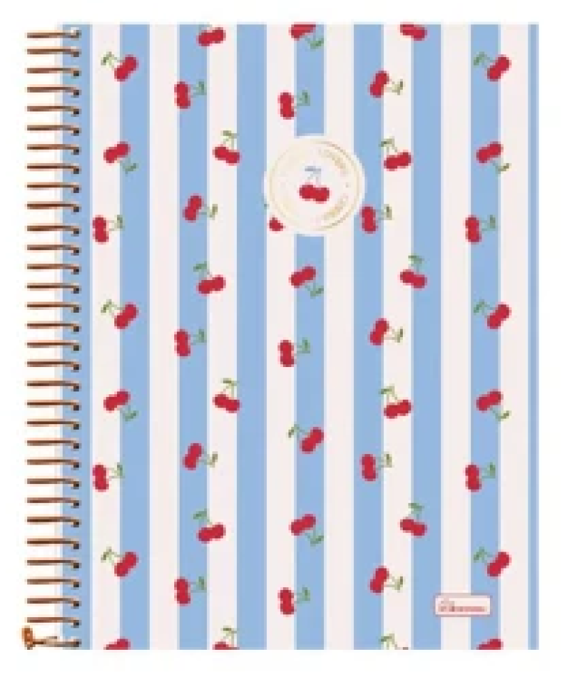 Caderno capa dura 15x1 240 folhas feminino cherry lover - #4