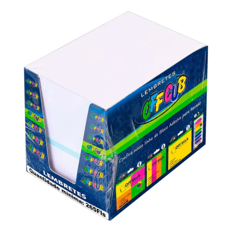 Bloco para Rascunhos Papel Lembrete - Off Paper 85 x 55 mm 265 folhas Cores e Papéis Sortidos