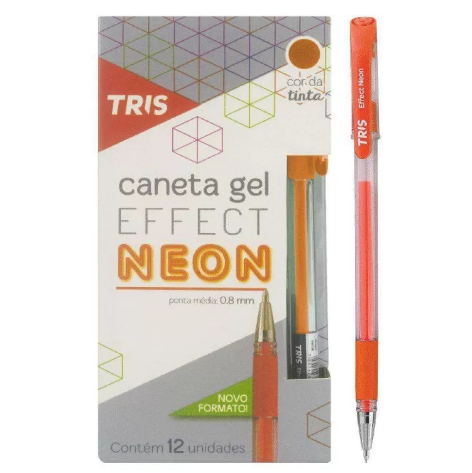 Caneta Gel Effect Neon 1.0mm TRIS – Verde, Roxa, Laranja e Rosa