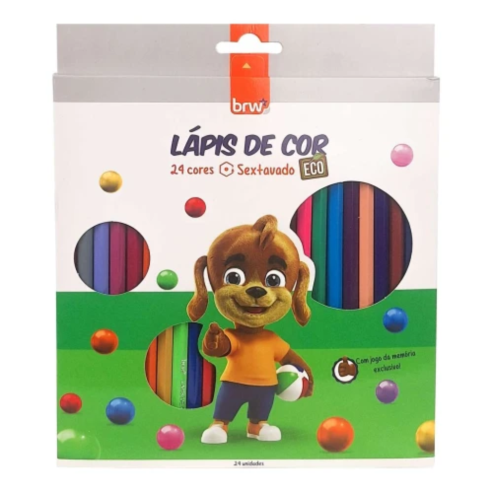 Lápis de cor redondo com 24 cores Brw