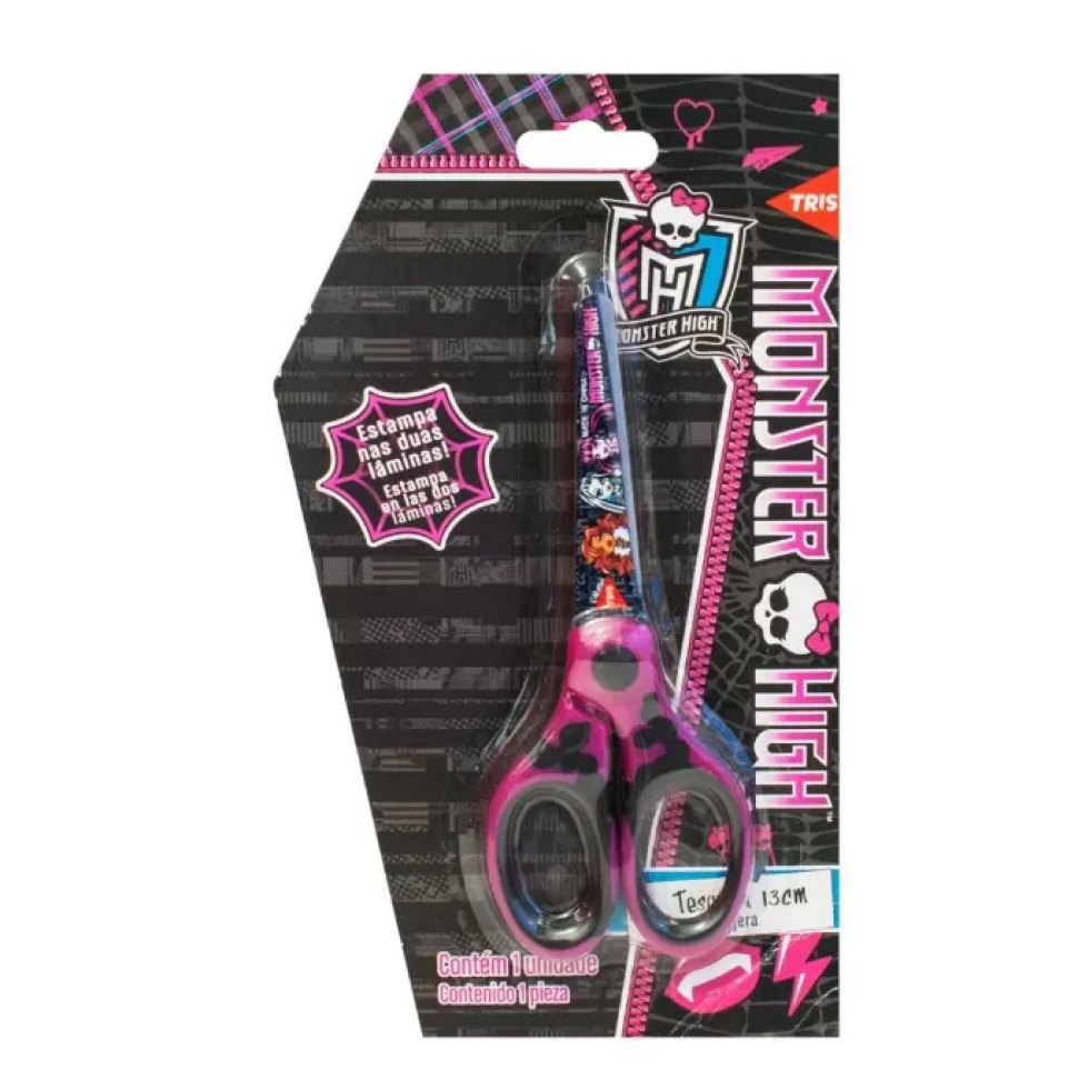 Tesoura Escolar Licenciada Monster High Blister Tris