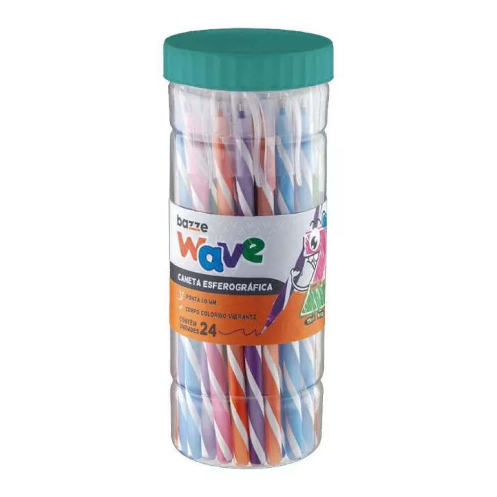 Caneta Esferográfica Colorida 1,0mm Bazze Wave – 1 Unidade - #4