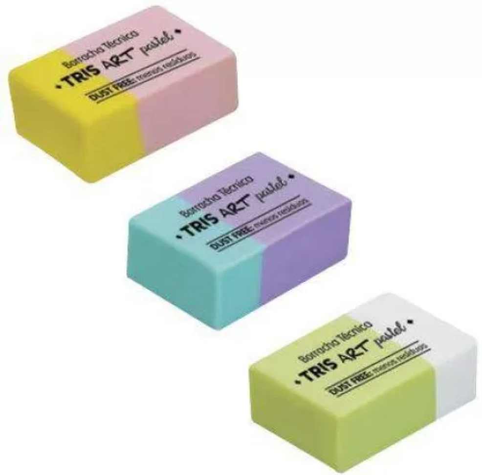 Borracha art pastel com 02 unidades blister Tris