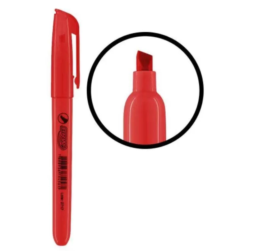 Caneta Marca Texto BRW Fluorescente – Vermelha, Roxa e Verde - #3