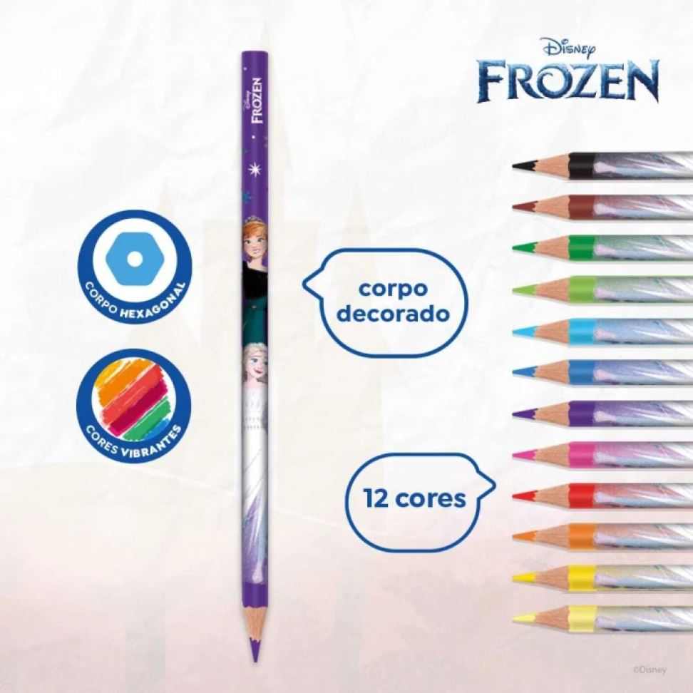 Lápis de cor Frozen com 12 unidades cores vibrantes Tris - #3