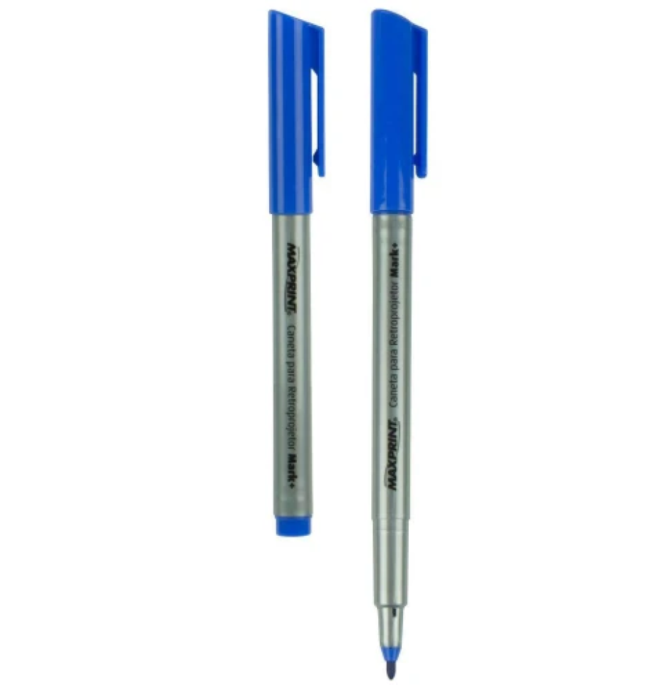 Caneta para Retroprojetor Maxprint – Ponta Média 2.0 mm Azul, Vermelha e Preta