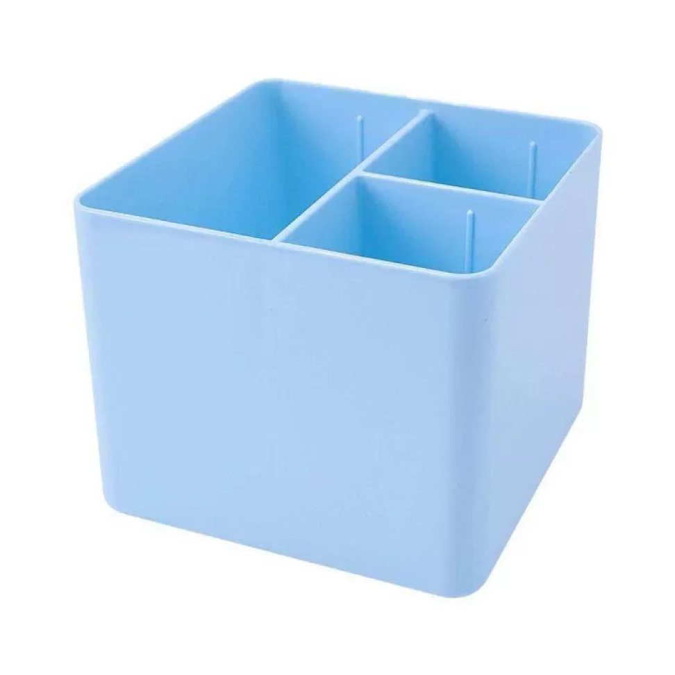 Porta Canetas e Objetos com 03 Divisórias Dello – Azul e Lilás