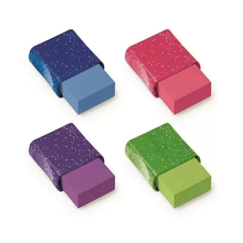 Borracha com capa glitter tk glitz colorida com 01unidade Faber Castell