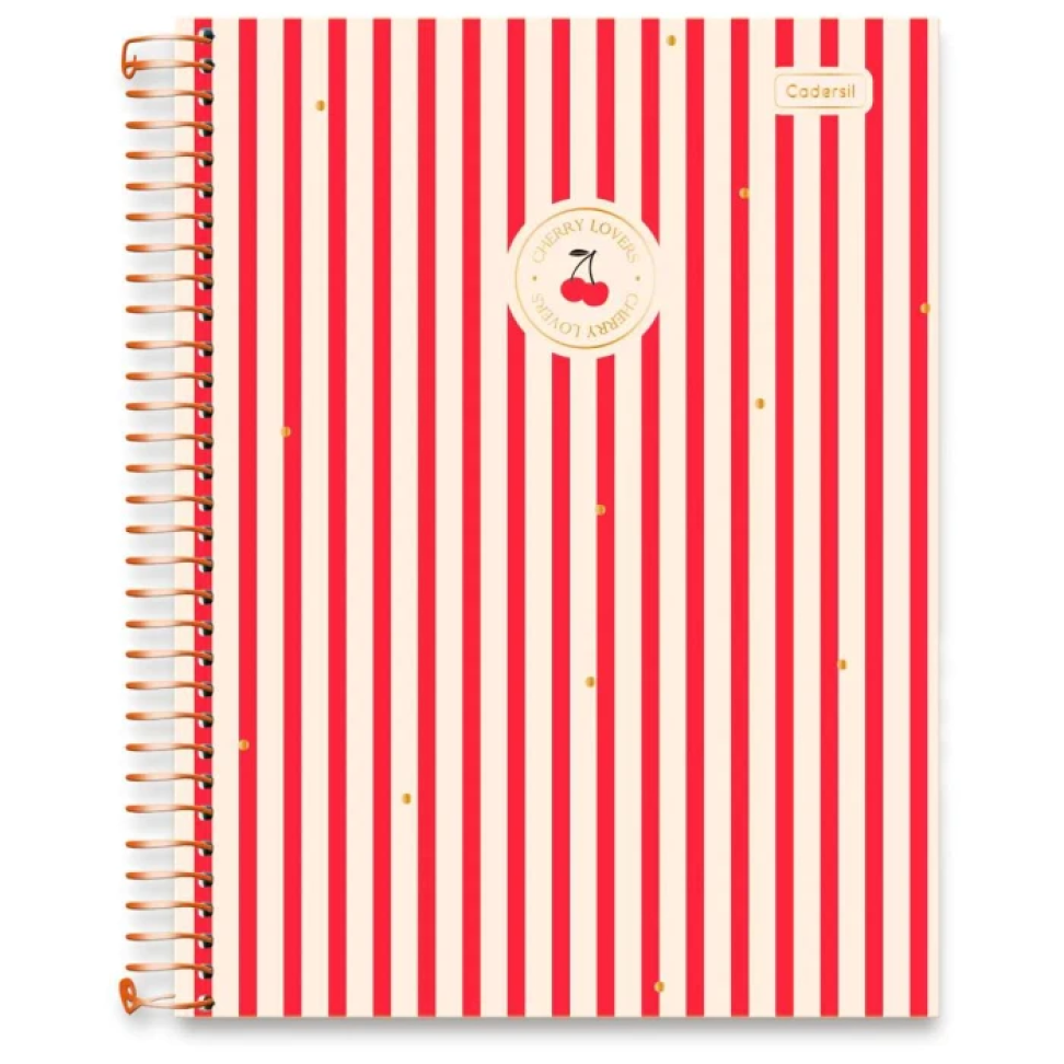 Caderno capa dura 01x1 80 folhas feminino cherry love - #3