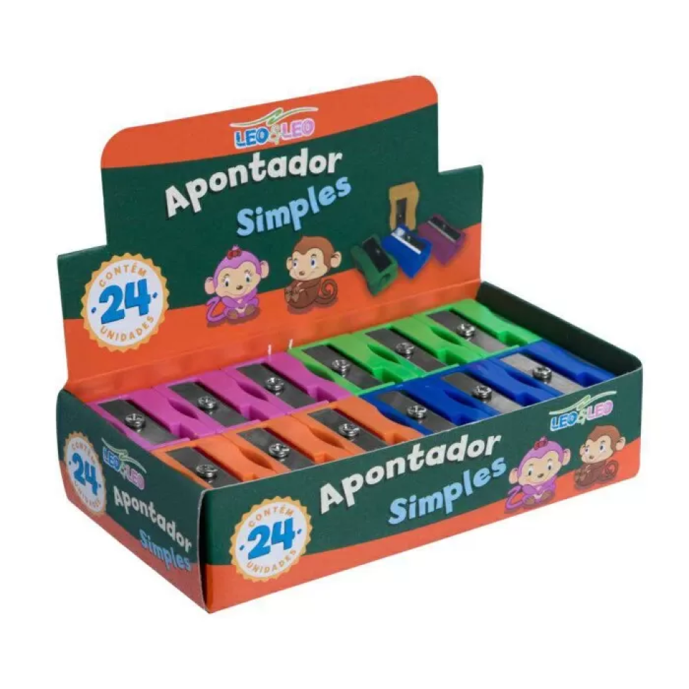 Apontador simples retangular 01 unidade Leo&Leo