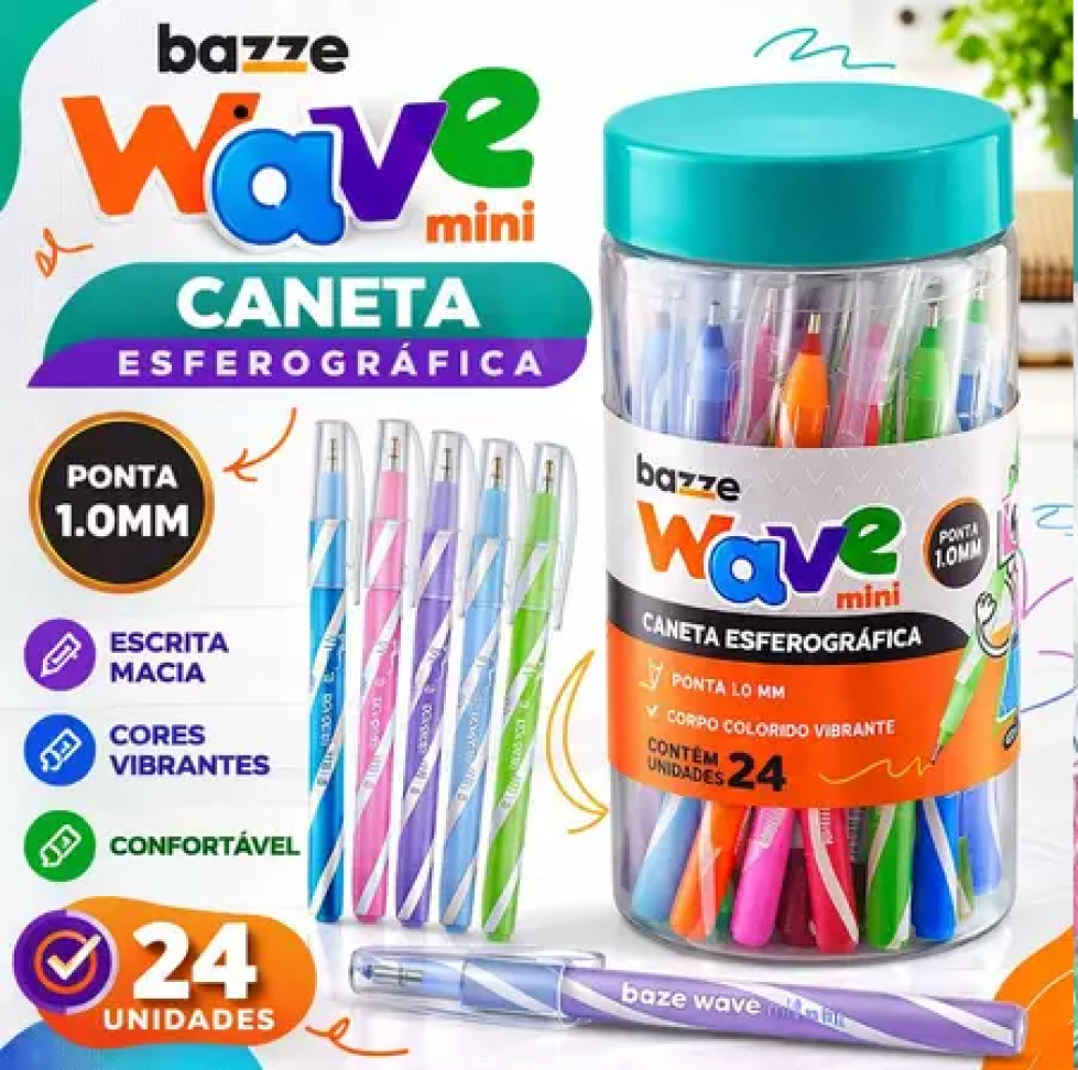 Caneta Esferográfica Colorida 1,0mm Bazze Wave – 1 Unidade - #5