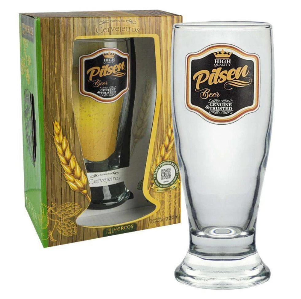 Copo de vidro para chopp 220ml decorado cervejeiros hercos - #6