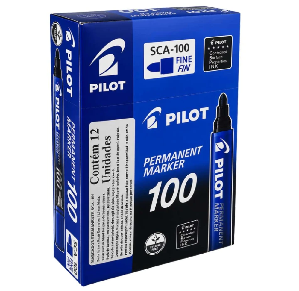 🖊️ Pincel Permanente Industrial Marker SCA-100 – Azul e Preto - #4