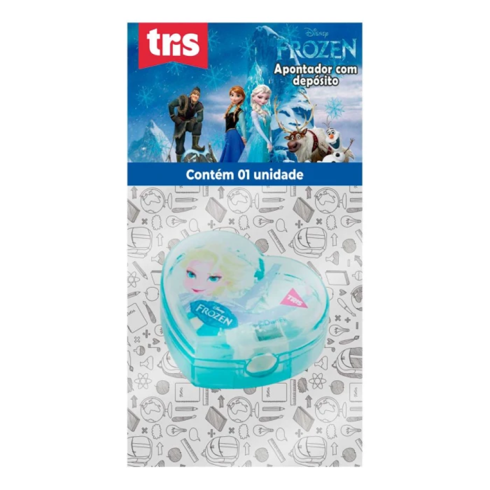 Apontador com depósito Frozen sortido blister Tris