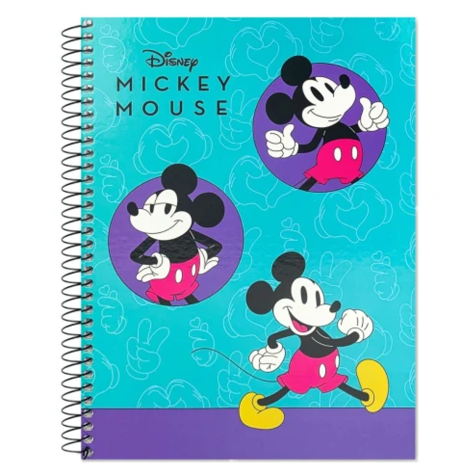Caderno capa dura 01x1 80 folhas Mickey Mouse Culturama