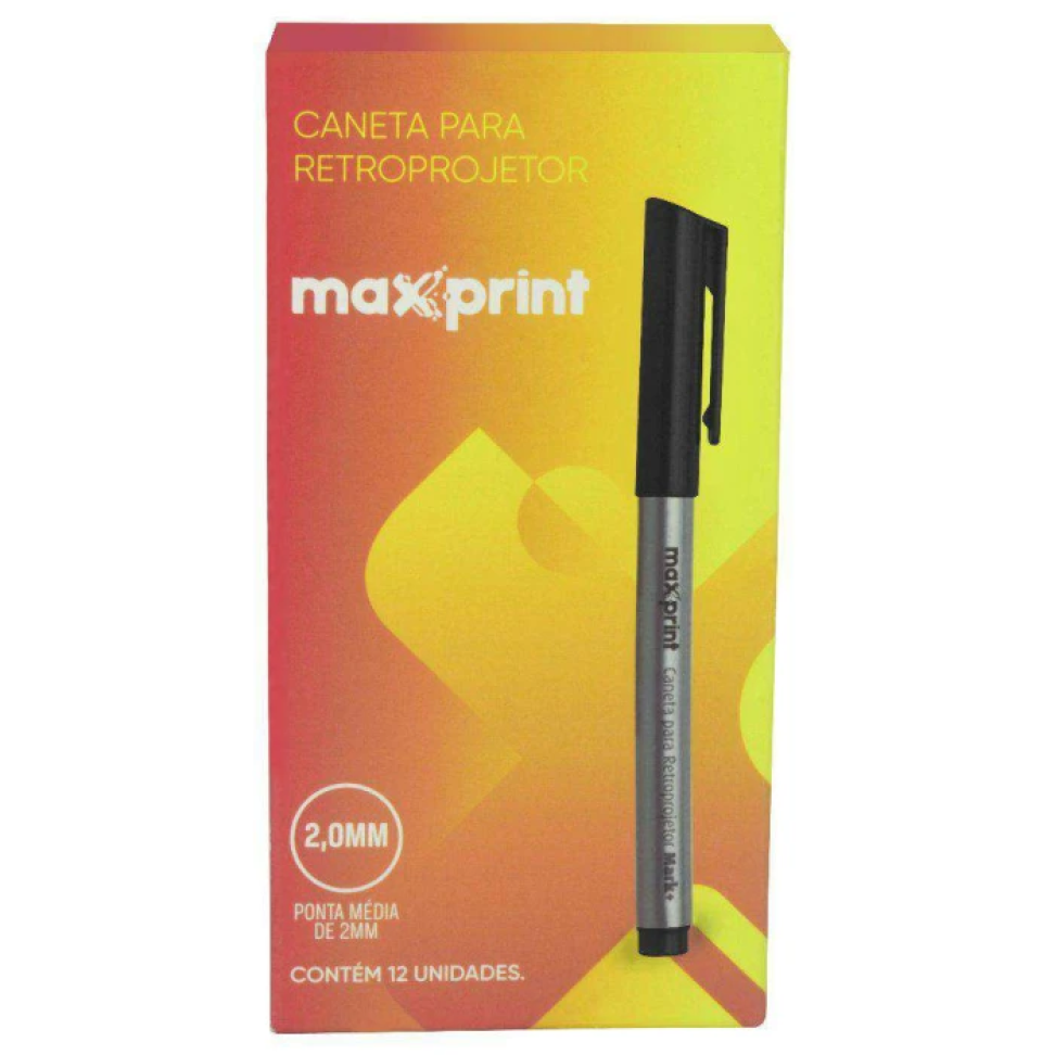 Caneta para Retroprojetor Maxprint – Ponta Média 2.0 mm Azul, Vermelha e Preta - #6