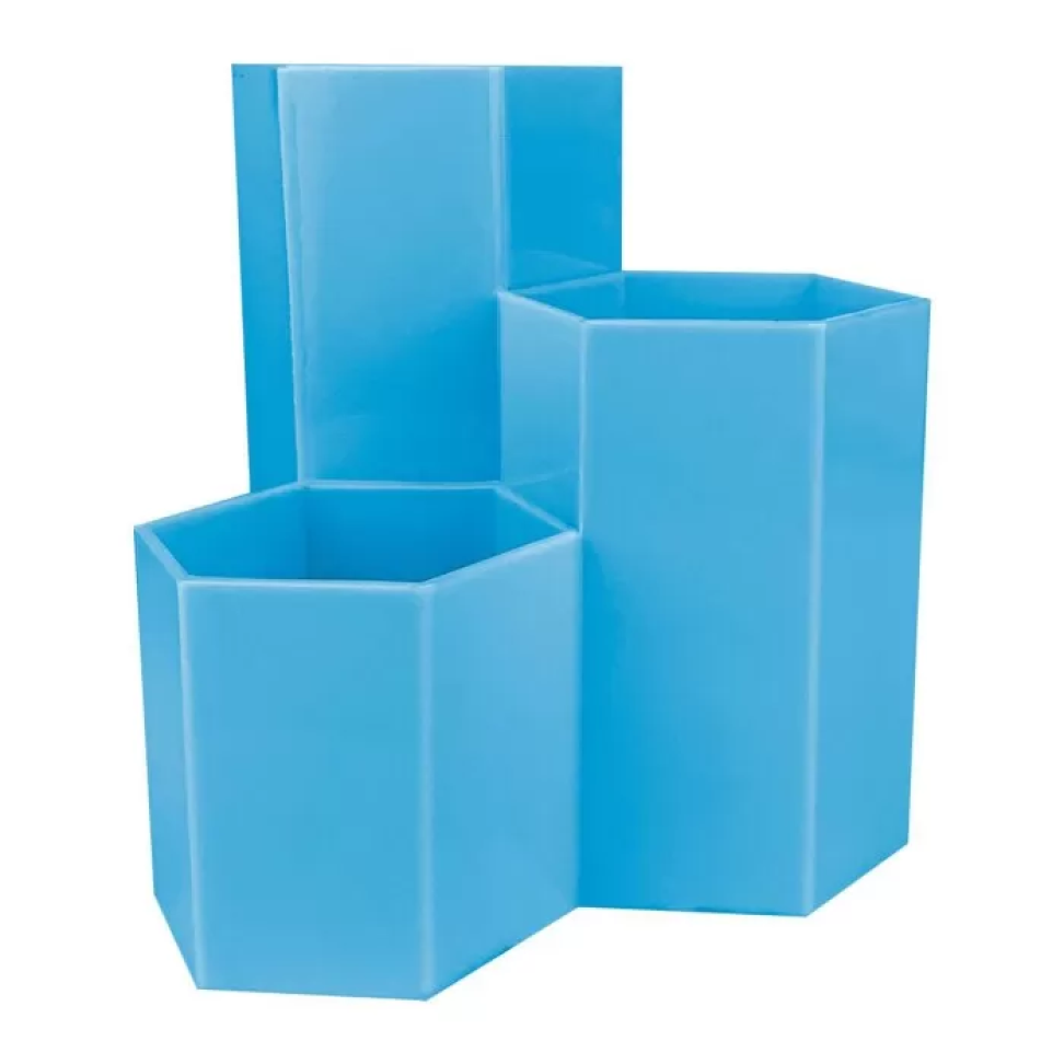 Porta Caneta e Objetos com 03 Divisórias Tons Pastéis Inter Paper – Verde, Azul e Rosa