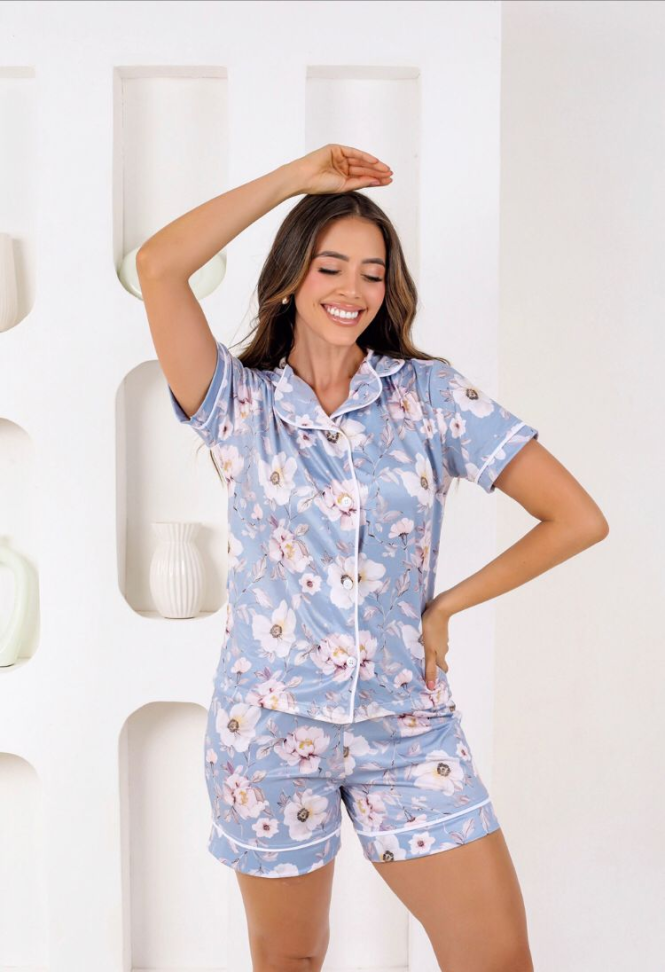 Pijama Americano Curto Suede Premium - #2