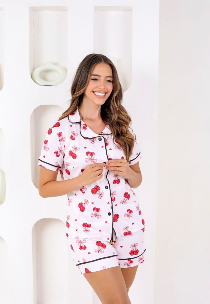 Pijama Americano Curto Suede Premium - #2