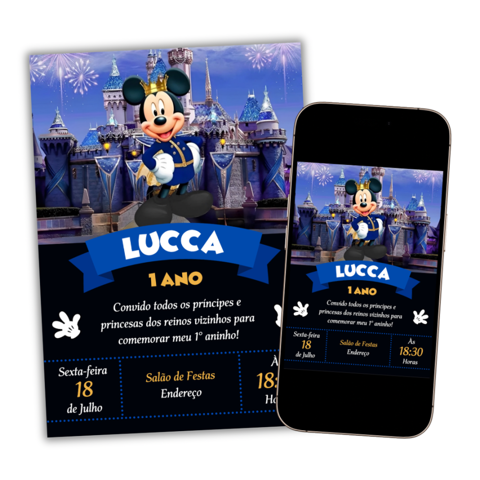 Convite Digital Mickey Realeza