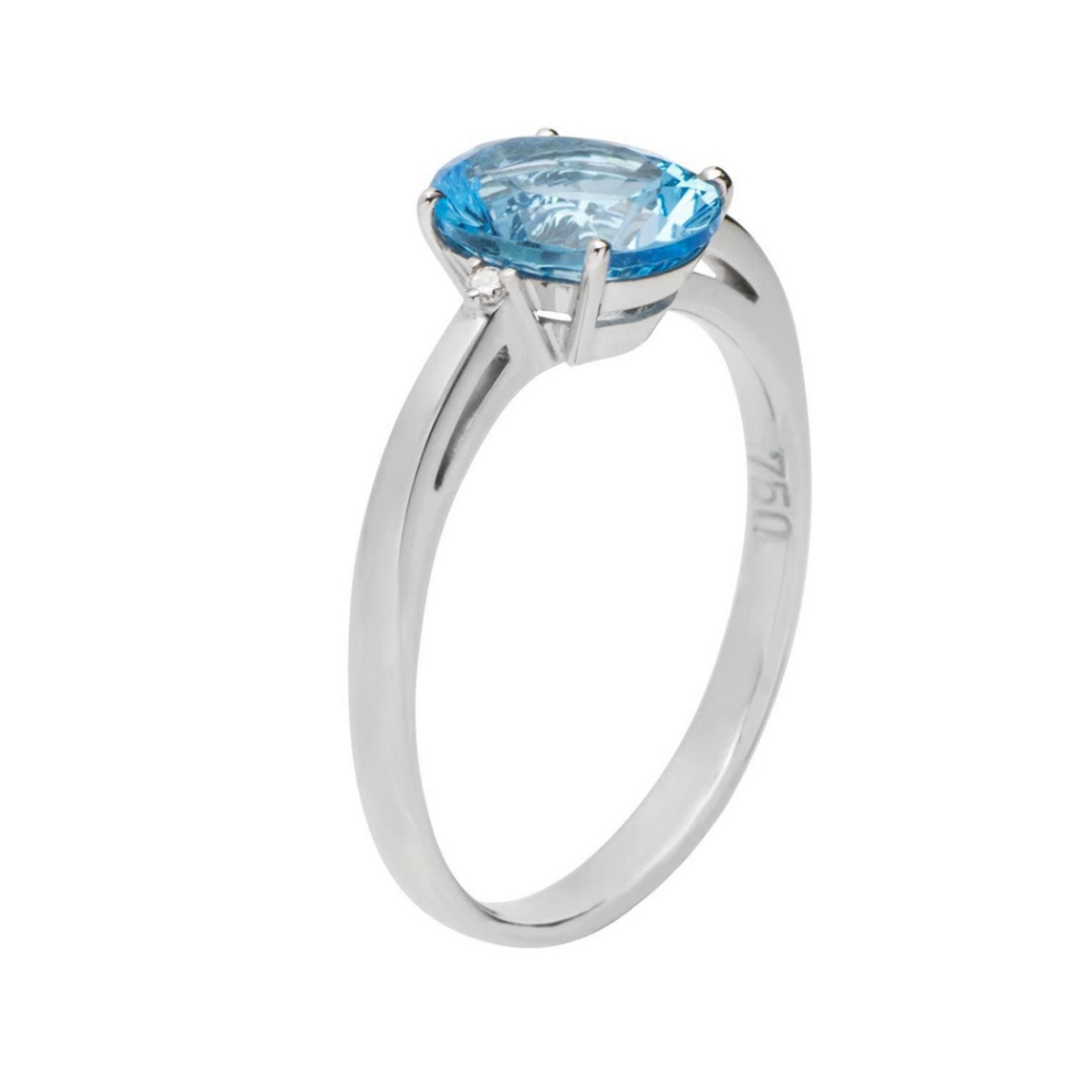 Anel de Topázio azul em ouro 18k (PLTBT17W)