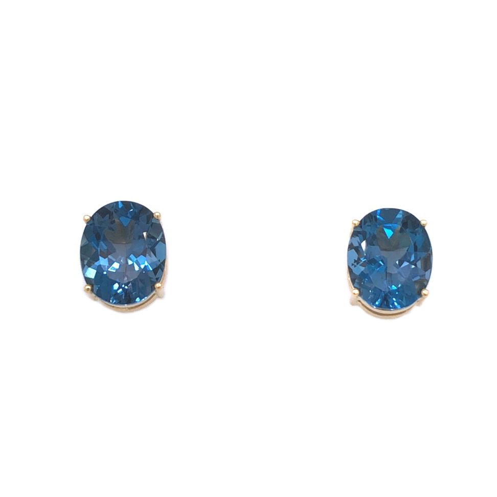 Brinco de Topázio azul em ouro 18k (PLTBT10Y)