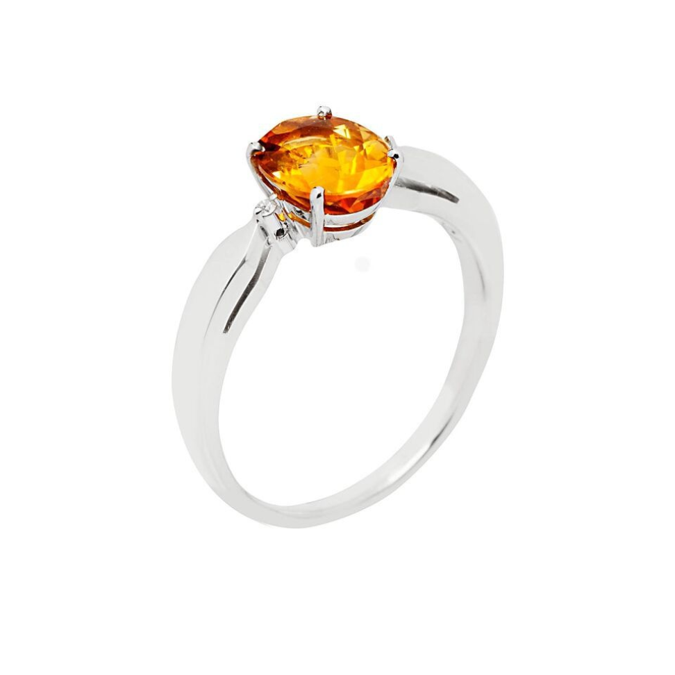 Anel de citrino em ouro 18k (PLTCI18W)