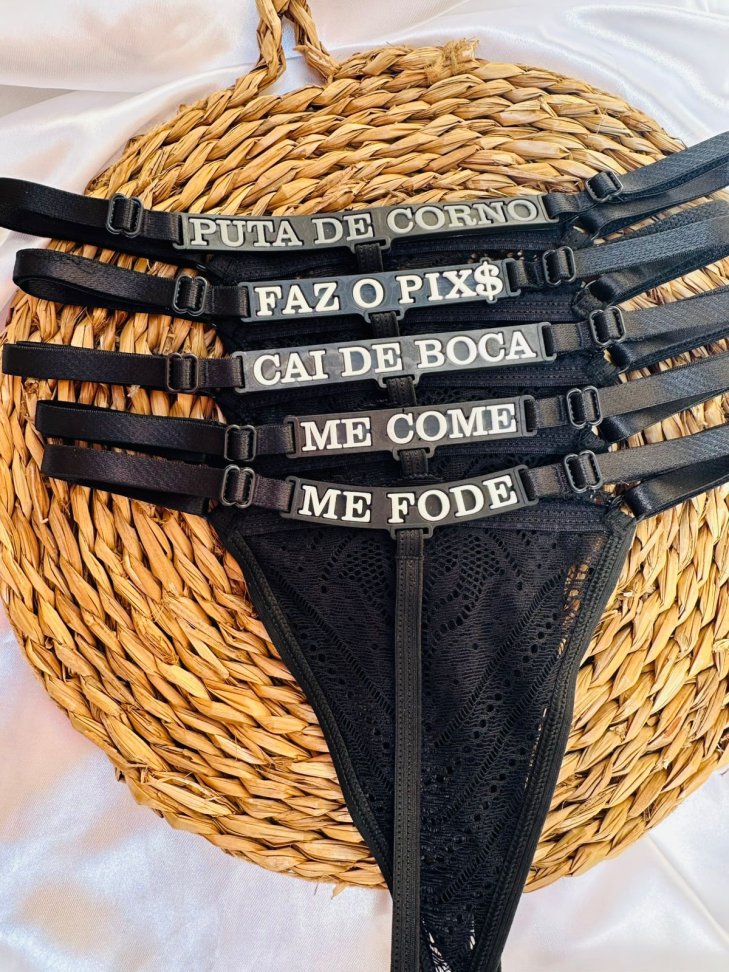 Calcinha Tanga Palavras Florescente